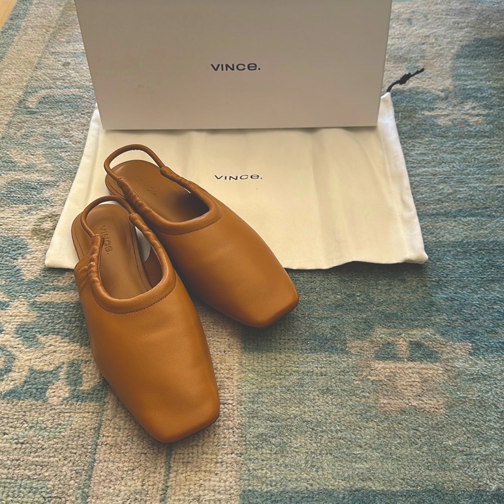 Vince sling back shoe - tan leather